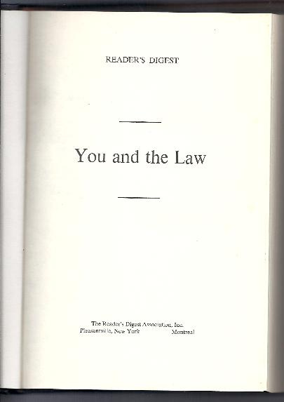 YOU AND THE LAW by Reader's Digest